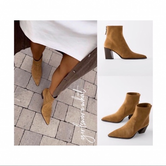 Zara soft split suede ankle boots Clearance